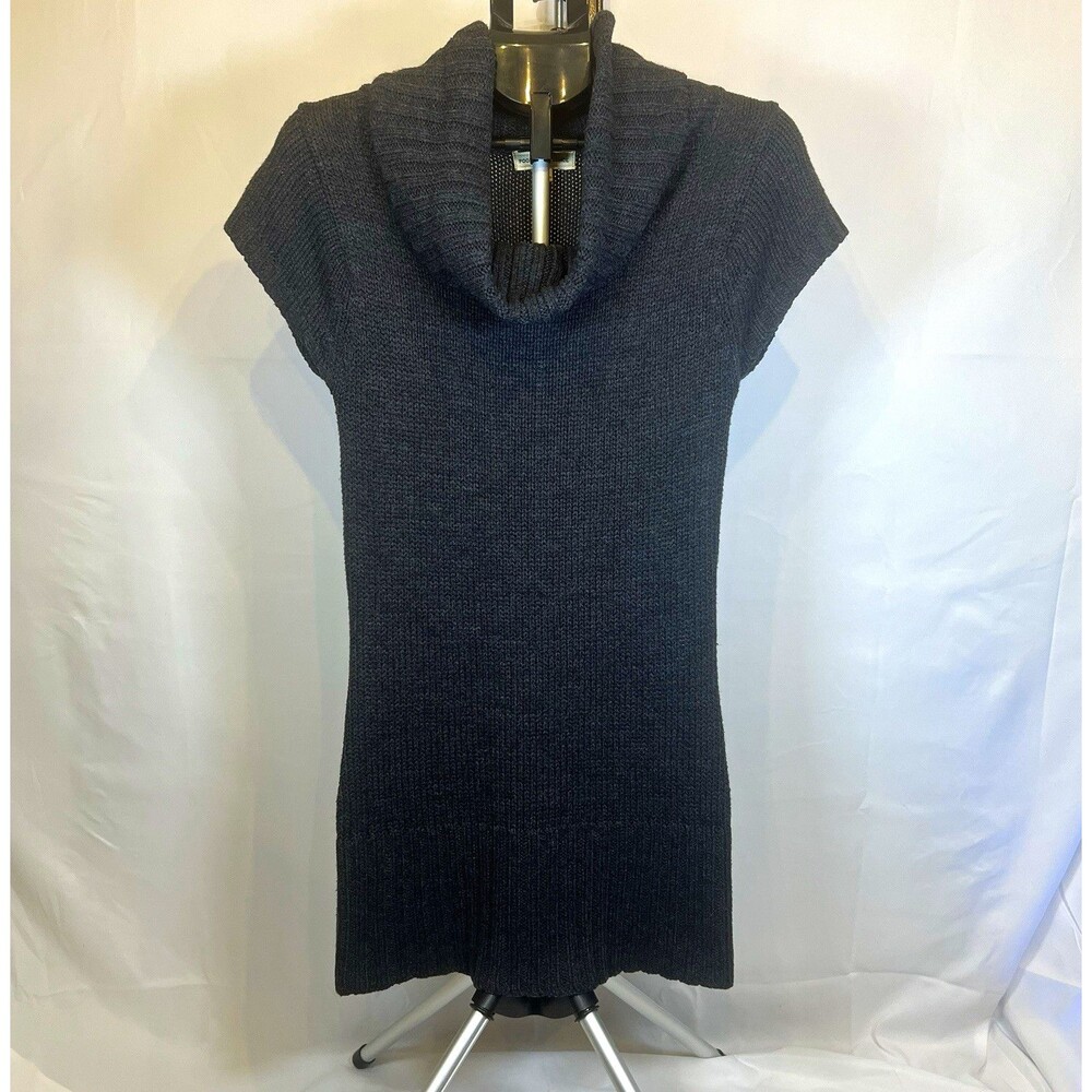 Poof Excellence Women’s Gray Ribbed Knit Cowl Neck Pullover Sweater Size Large